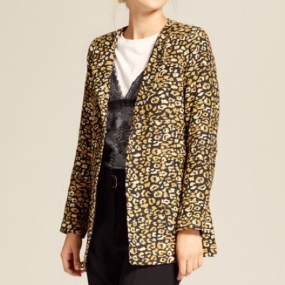 Who What Wear Animal Print Long Blazer